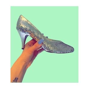Sequined Heeled Pumps